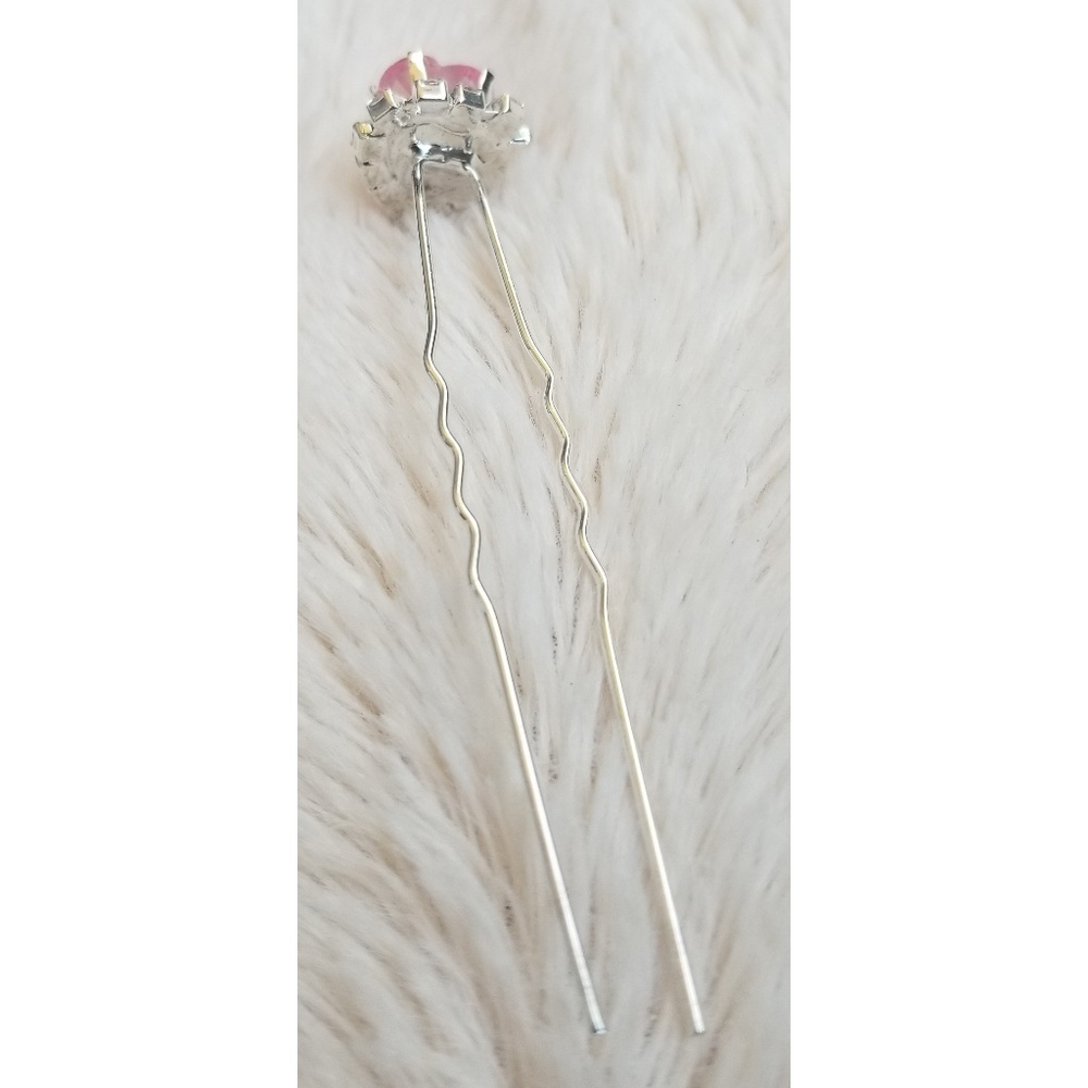 Pink Heart hair pin - Picture 5 of 8